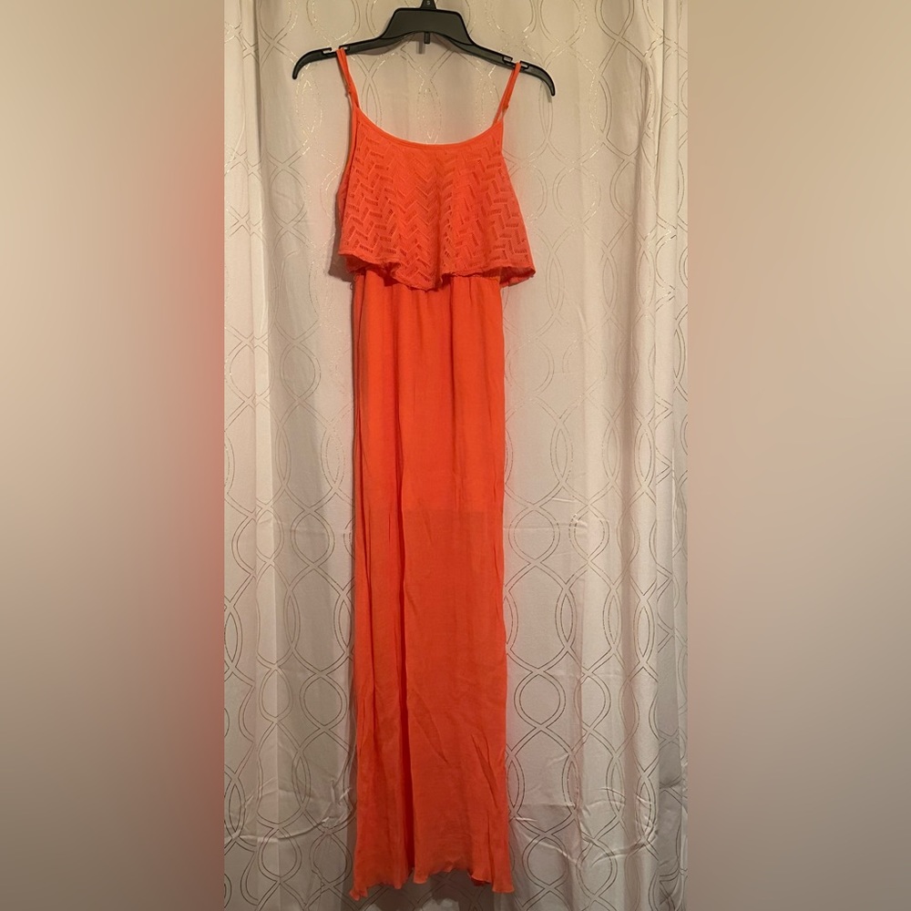 Trixxi long length peach summer dress - junior small